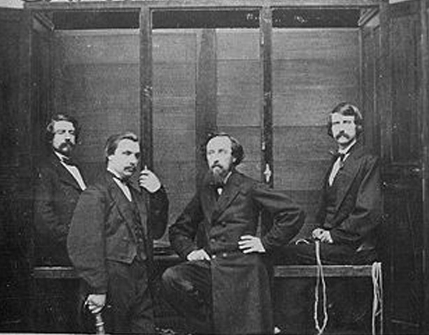 L to R - Ira Davenport, William Fay, Robert Cooper, William Davenport